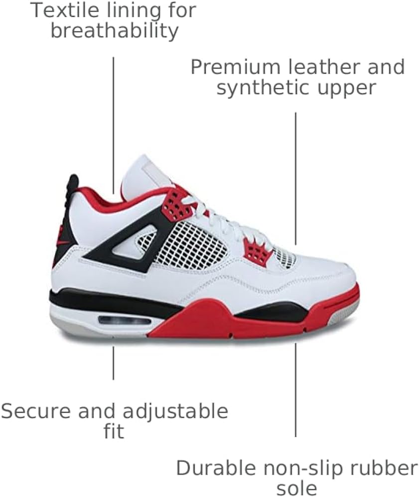 Amazon.com | Nike Jordan Mens Air 4 Retro DC7770 160 Fire Red 2020